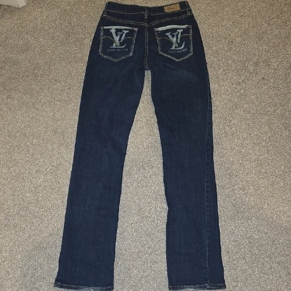 Levi's Dark Blue Flare Jeans with Pattern - Picture 3 of 8